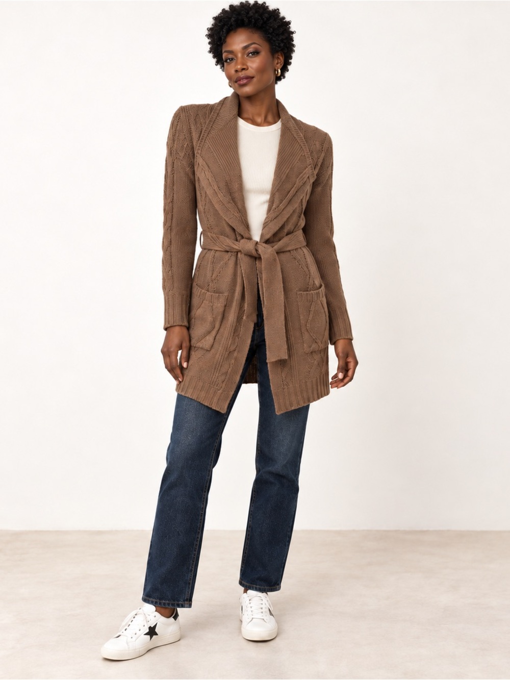 Cozy Brown Knit Cardigan